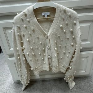 & Other Stories White Pearl Cardigan - Size Small